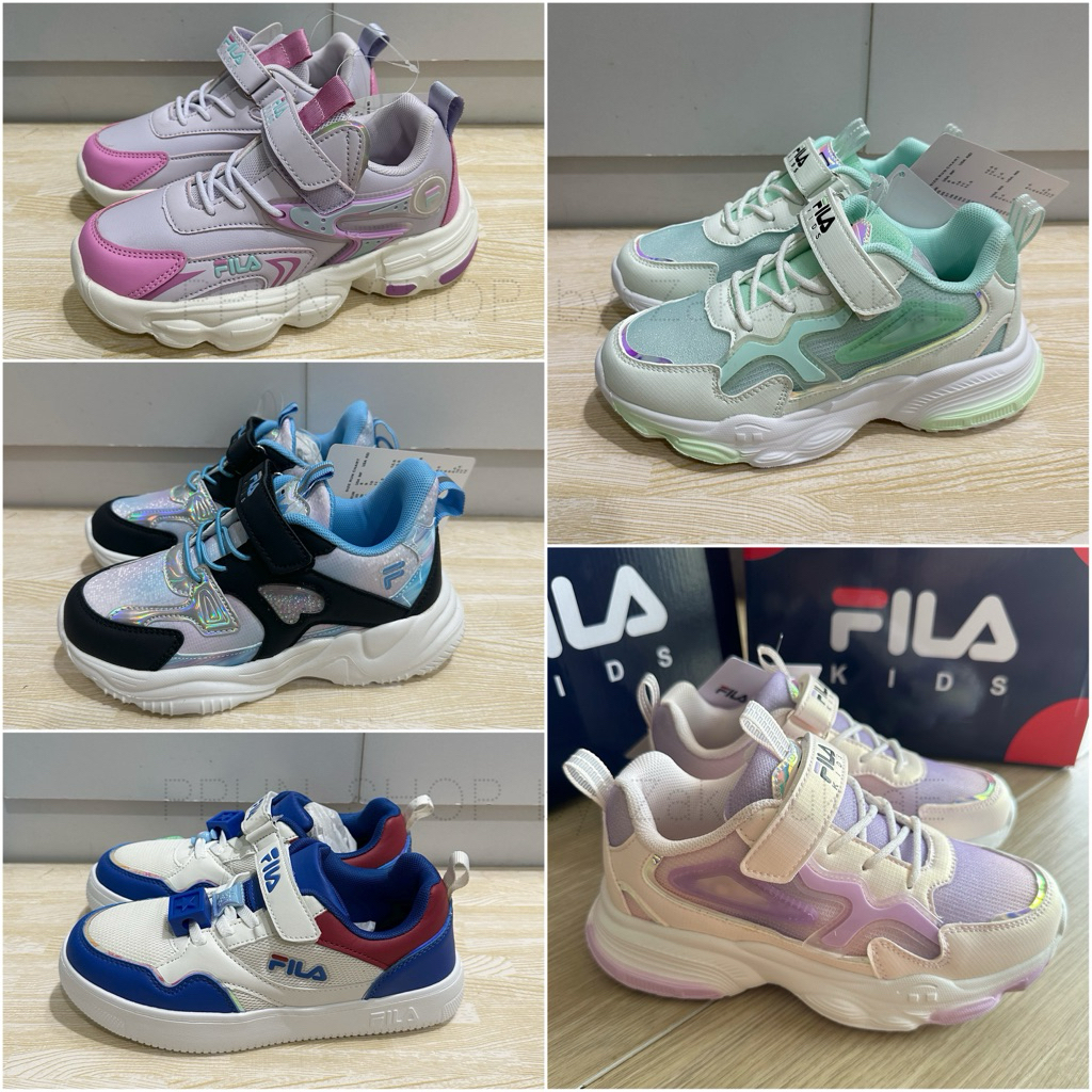 รองเท้าผ้าใบเด็ก Fila แฟชั่น มีไฟ✨ ของใหม่ ของแท้จากช็อปไทย มีกล่อง