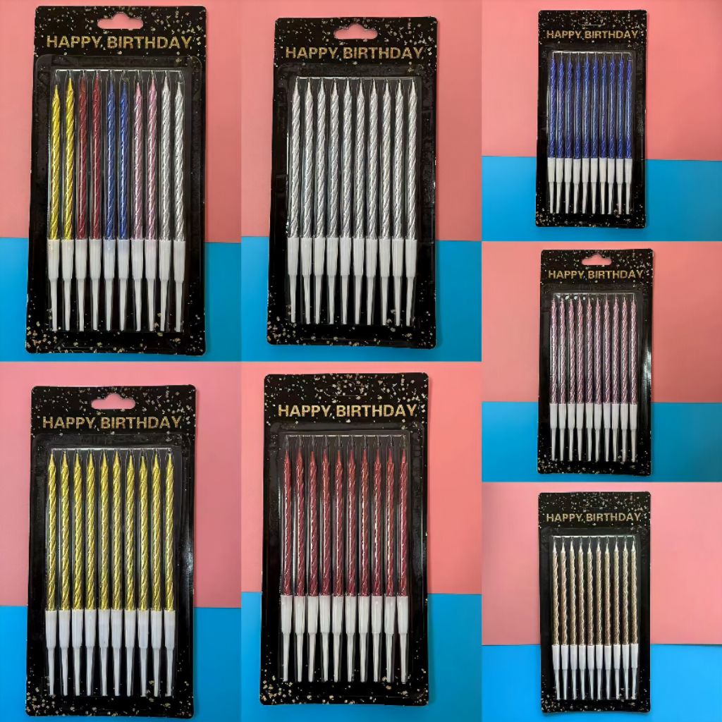 เทียนวันเกิดเกลียวยาวสีเมทัลลิค(LM01)