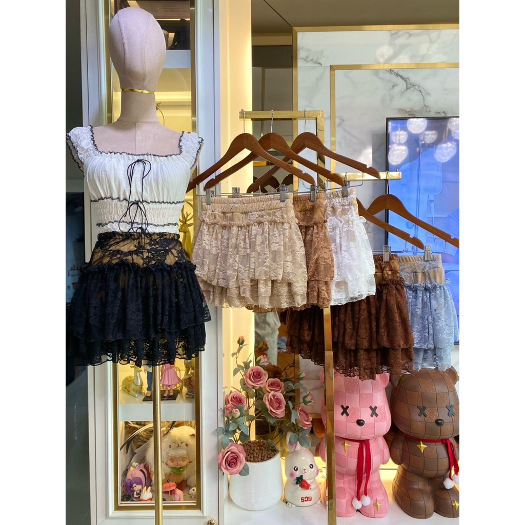 ร้านบุกบุ๊ยยย   งานมาใหม่  กระโปรงลูกไม้นิ่ม   ซับในเป็นกางเกง ราคา ถูกที่สุด ดีลบีเคเค แกลเลอรีภาพที่ 3