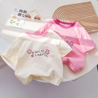 เสื้อเด็กหญิงลายดอกบาน 1-4 ขวบ ผ้านุ่ม ใส่สบายตัว ดีไซน์น่ารัก