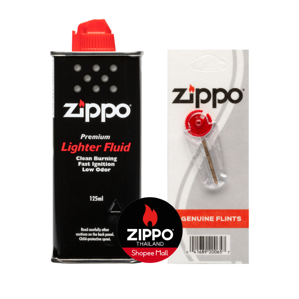 Zippo ชุดน้ำมัน ถ่าน สำหรับไฟแช็กซิปโป้ Zippo Fluid+Flint