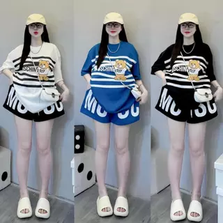 No.Set5584 ชุดเซ็ท2ชิ้น เสื้อแขนสั้น+กางเกงขาสั้น สกรีนลายหมีToy ชุดเซ็ท เสื้อผ้าแฟชั่น