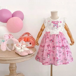 BB115 เดรสน้องมายเมโล ดี้ แต่งโบว์ น่ารักกก สีชมพู หวานสุดๆ