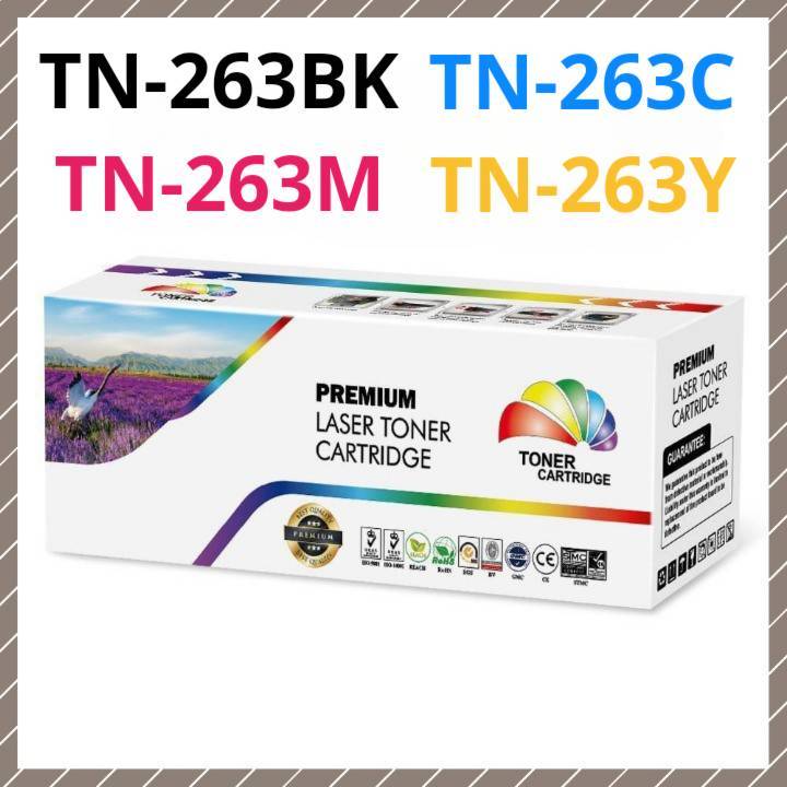 หมึก 4 สี ครบชุด TN-263BK TN-263C TN-263M TN-263Y