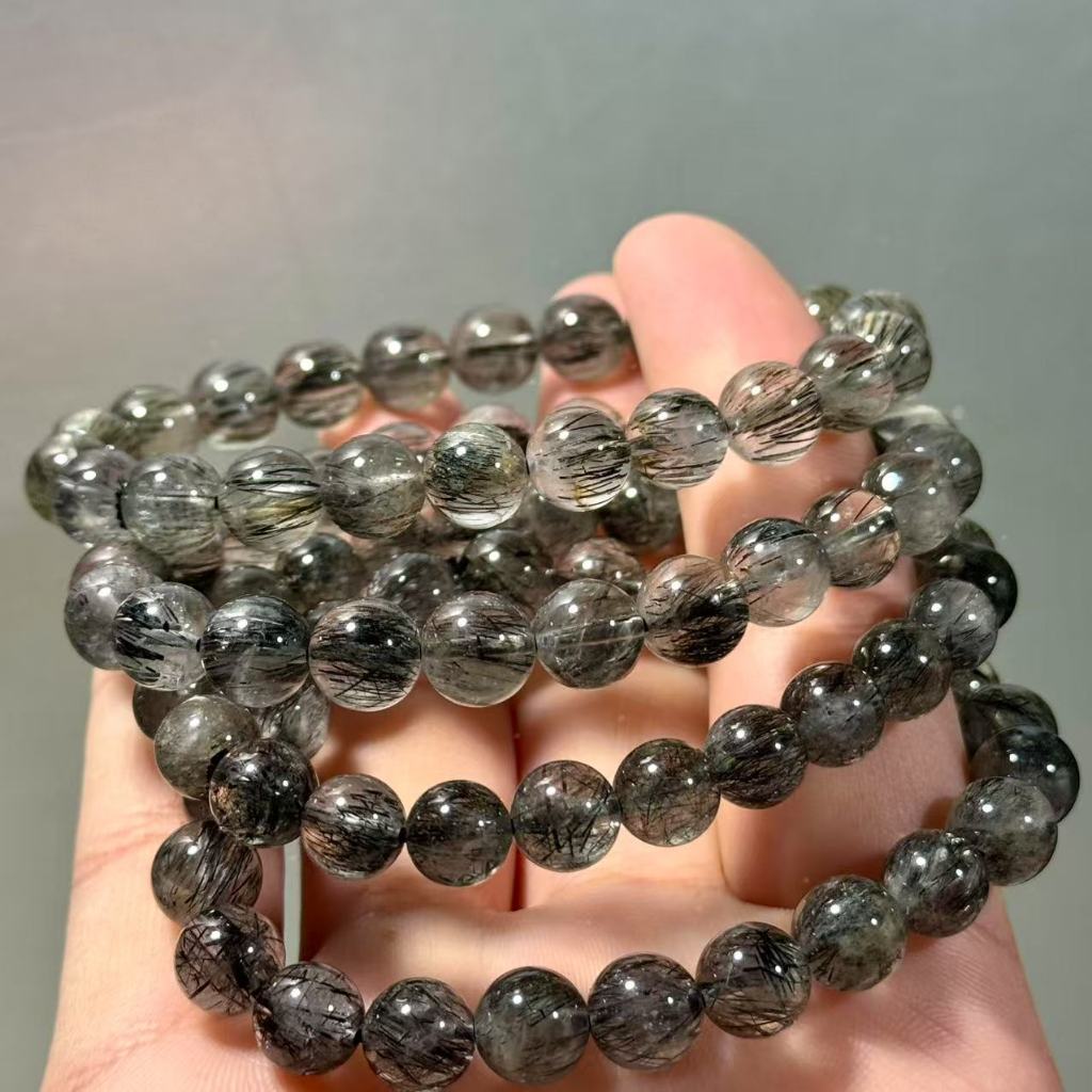 หินไหมดำ (ไหมดำ) พรีเมียม *หินธรรมชาติ 100%* ขนาด 8 มิล แก้วขนเหล็ก กำไลหินไหมดำ หินแก้วขนเหล็ก - รูปที่ 7