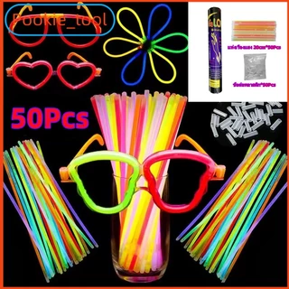 🔆พร้อมส่ง⭐แท่งเรืองแสง กำไลเรืองแสง 50 ชิ้น ✨ แท่งไฟเรืองแสงคละสี สีสันสดใส สำหรับงานปาร์ตี้ อุปกรณ์แฮงเอาท์✨6 สี
