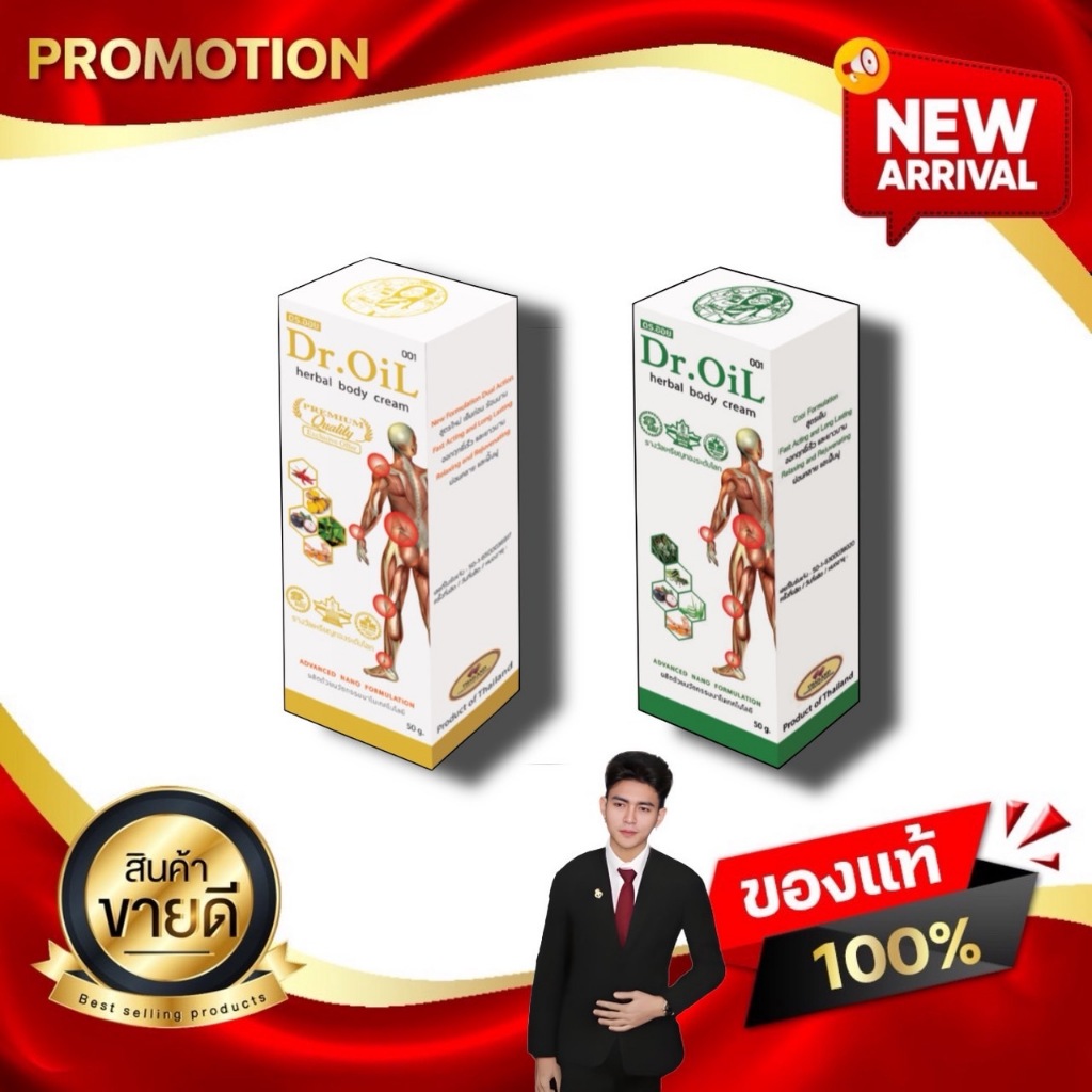 Dr.Oil Cream ดร.ออย ครีม ครีมนวดนวัตกรรมนาโนเทค งานวิจัยโดย ดร.ออย จาก ม.เชียงใหม่ kaideeshop888
