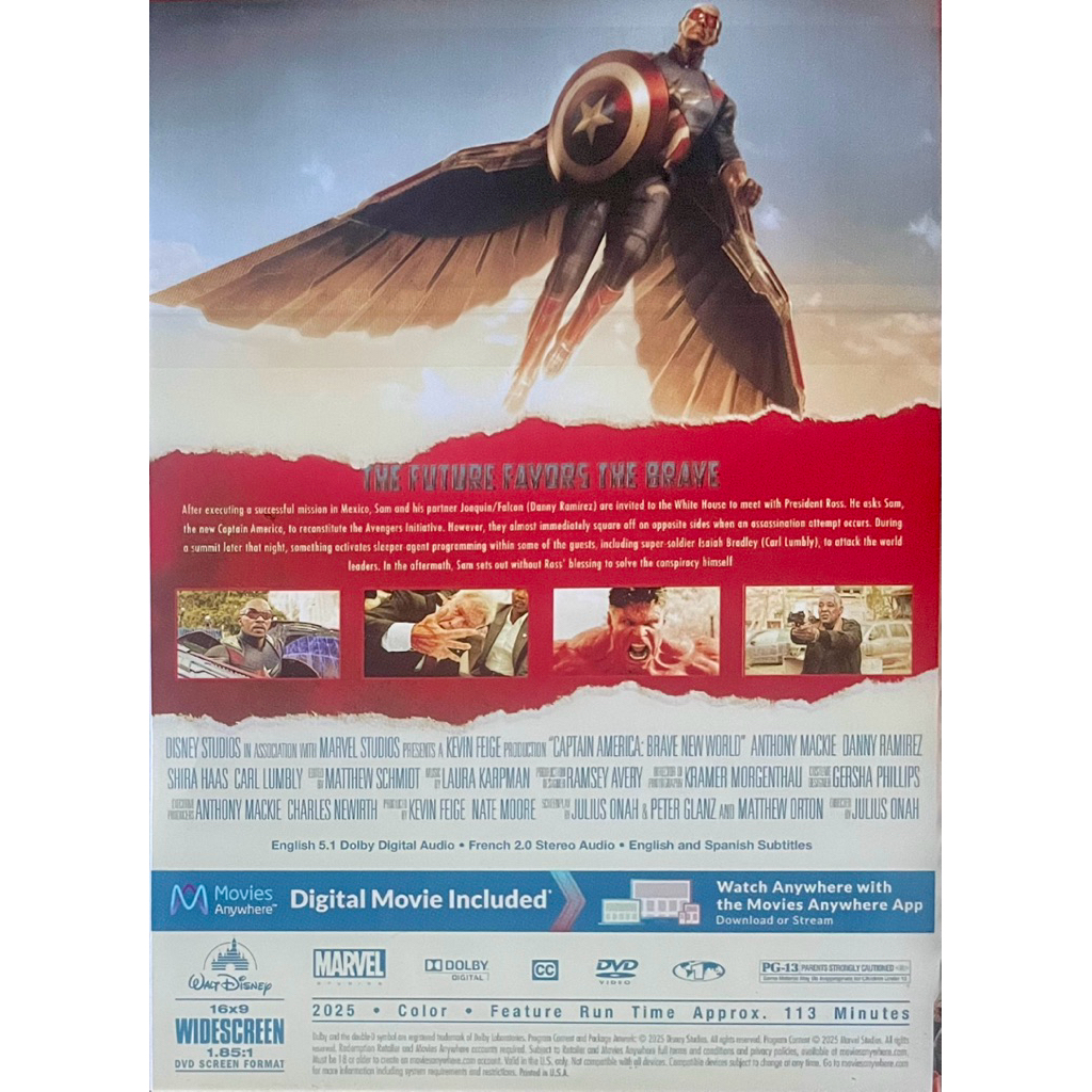 Captain America: Brave New World (2025, DVD)/กัปตัน อเมริกา: ศึกฮีโร่จักรวาลใหม่ (ดีวีดี) ราคา ถูกที่สุด ดีลบีเคเค แกลเลอรีภาพที่ 2