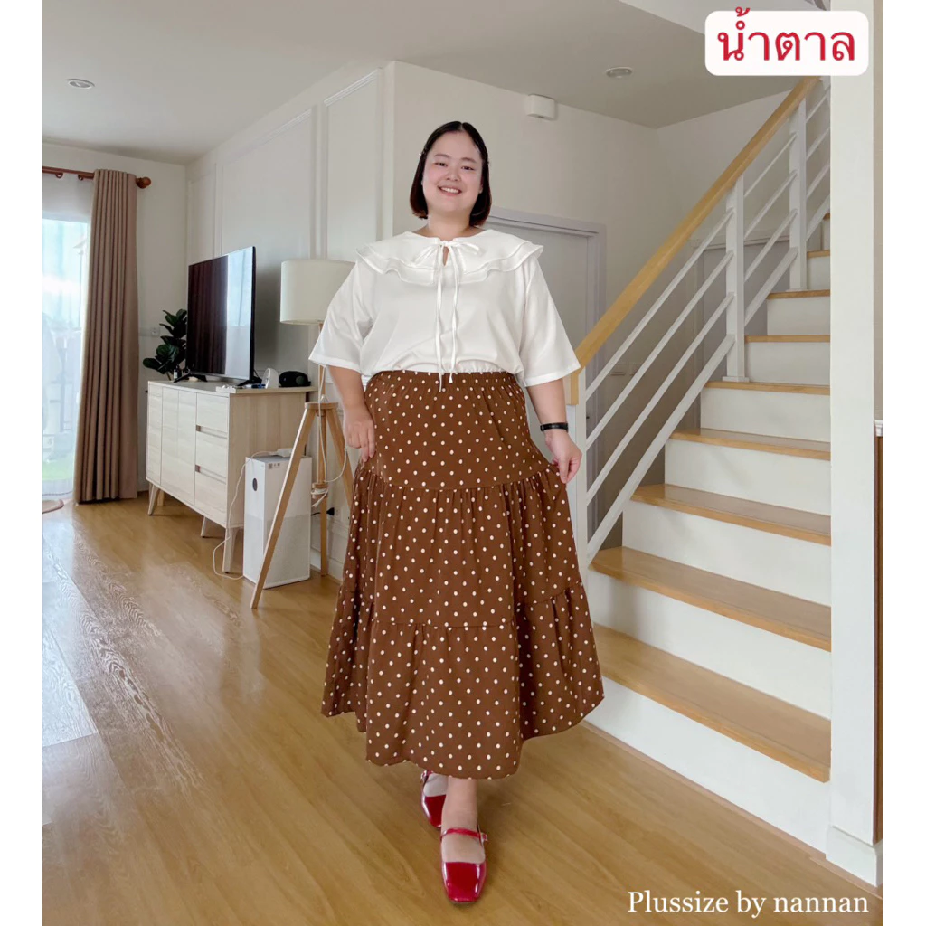 👗💫กระโปรงขนมชั้นลายจุดไซส์ใหญ่