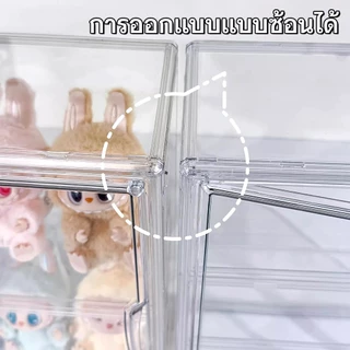 ตู้โชว์ตุ๊กตาLabubu กล่องใส่โมเดล กล่องอะคริลิคใส กันน้ำกันฝุ่นพร้อมฝาปิด มีหลายขนาด ขายดี กันฝุ่น กันน้ำ COD