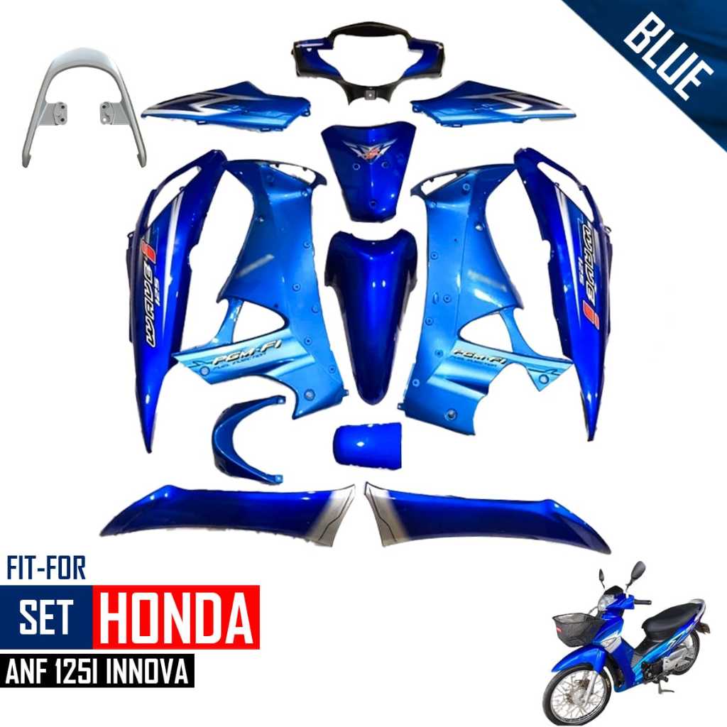 ชุดสีWave125iบังลม สีนำ้เงินฟ้าได้13ชิ้น ติดลายเอง ปี2007-2012