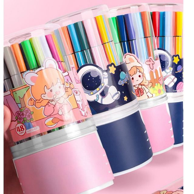 ปากกาสีล้างออกได้24สี🎨ปลอดภัยสำหรับเด็ก สีสด ล้างง่าย