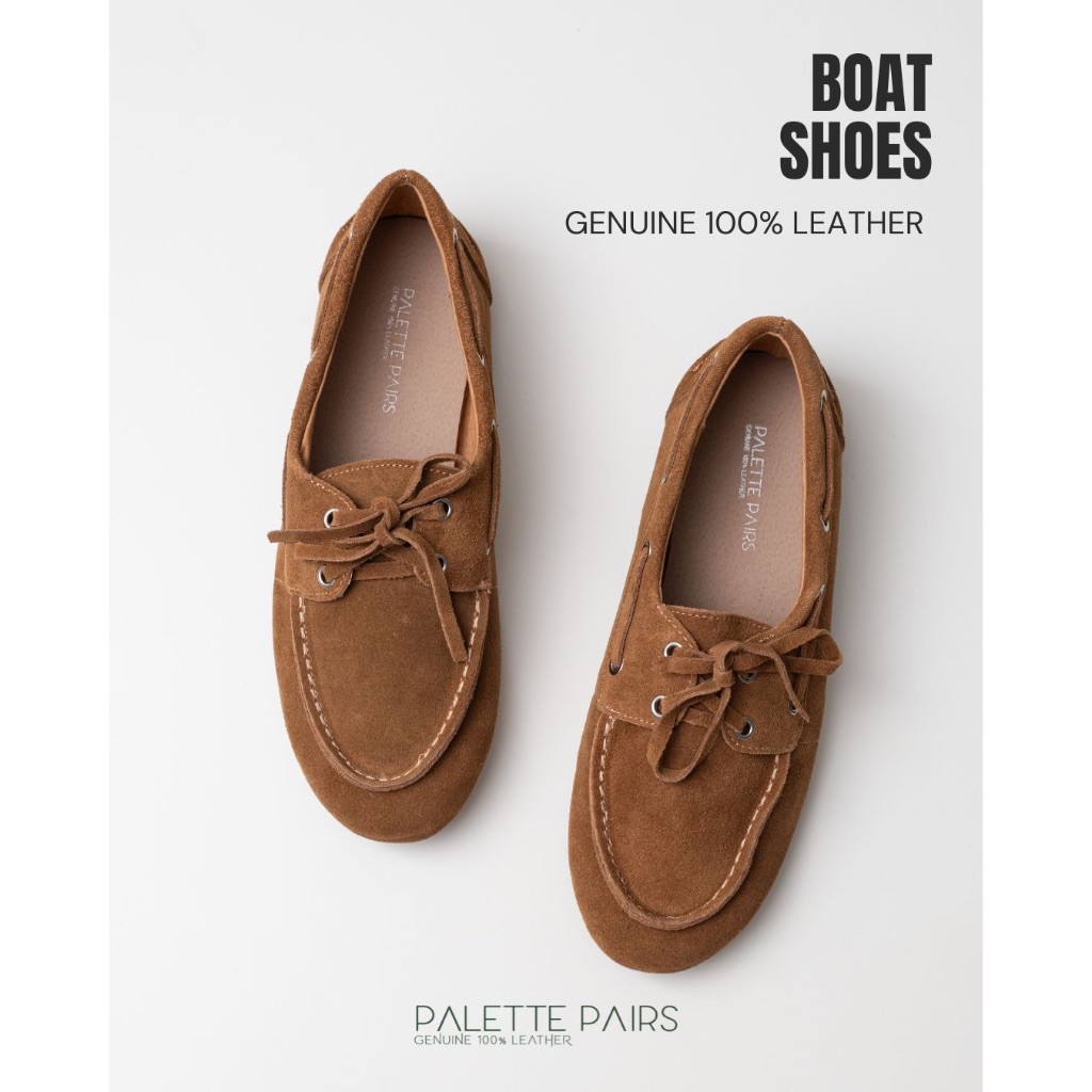 รองเท้า Boat Shoes หนังแท้ | Palette Pairs | 𝟵𝟵𝟭𝟴-𝟭 Genuine leather  มินิมอลใส่ง่าย แมชได้ทุกชุด