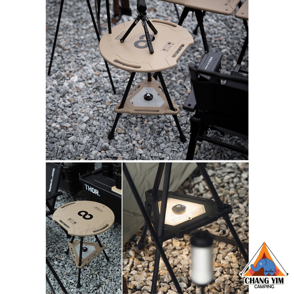KOOTIL โต๊ะกลมแคมป์ปิ้ง ท็อปไม้แท้ ขาปรับความสูงได้ พร้อมกระเป๋าจัดเก็บอย่างดี - รูปที่ 4