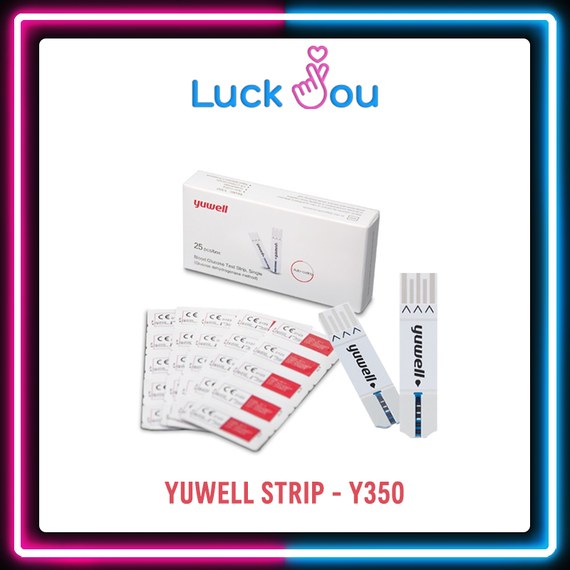 YUWELL รุ่น Y350 แผ่นตรวจน้ำตาลในเลือด 25 ชิ้น / กล่อง [ ใช้สำหรับเครื่อง Yuwell รุ่น 660 ]