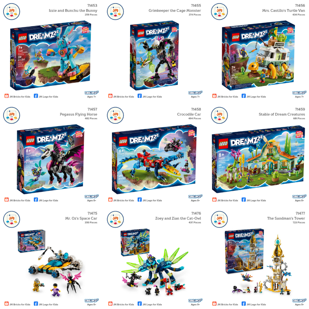LEGO DreamZzz 71453 71455 71456 71457 71458 71459 71475 71476 71477