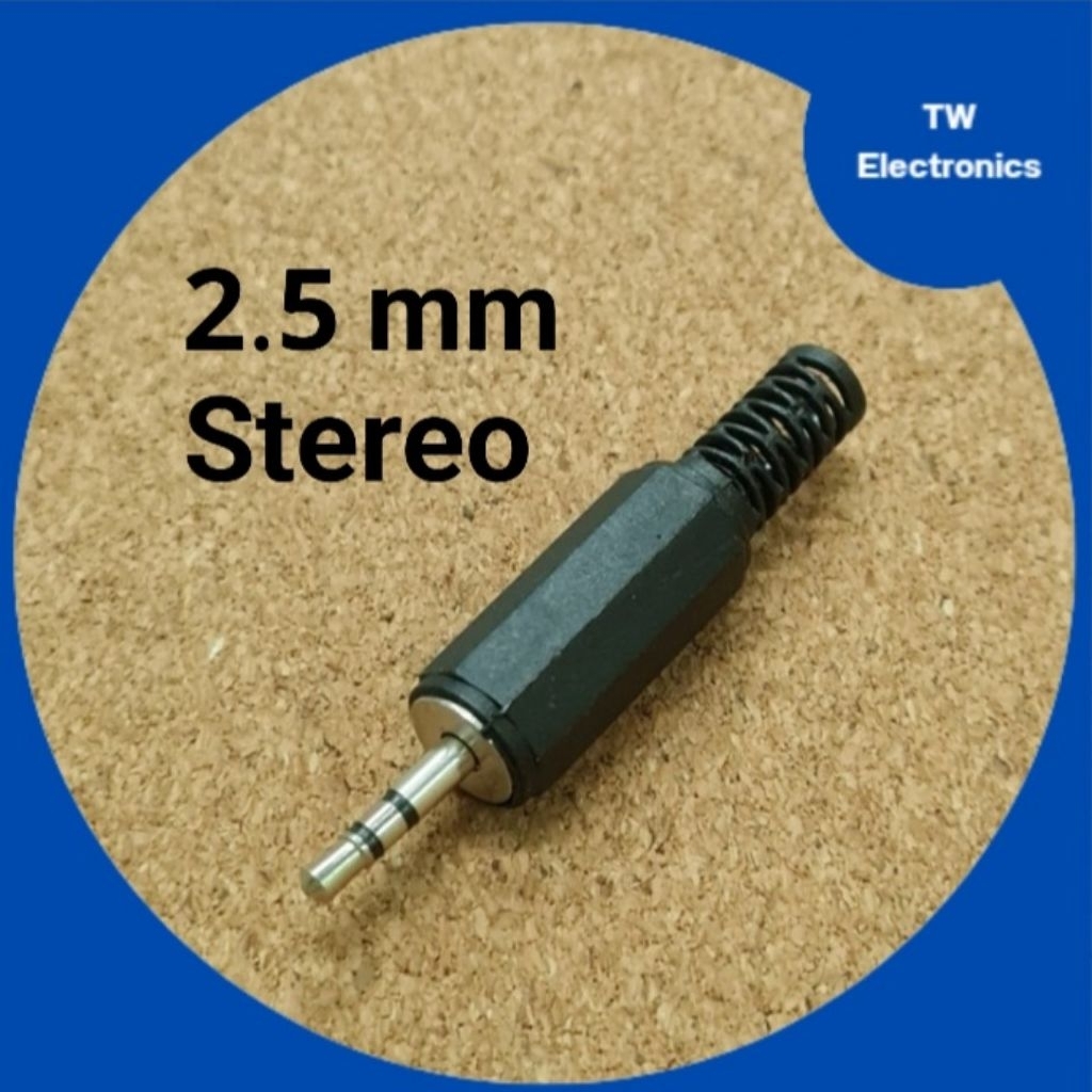 ปลั๊กมินิสเตอริโอ2.5mm(ตัวผู้)ด้ามยางสีดำ,หัวแจ็ค2.5mm TRS Stereo(ตัวผู้)สีดำ,Mini AUX 2.5mm Stereo male plug
