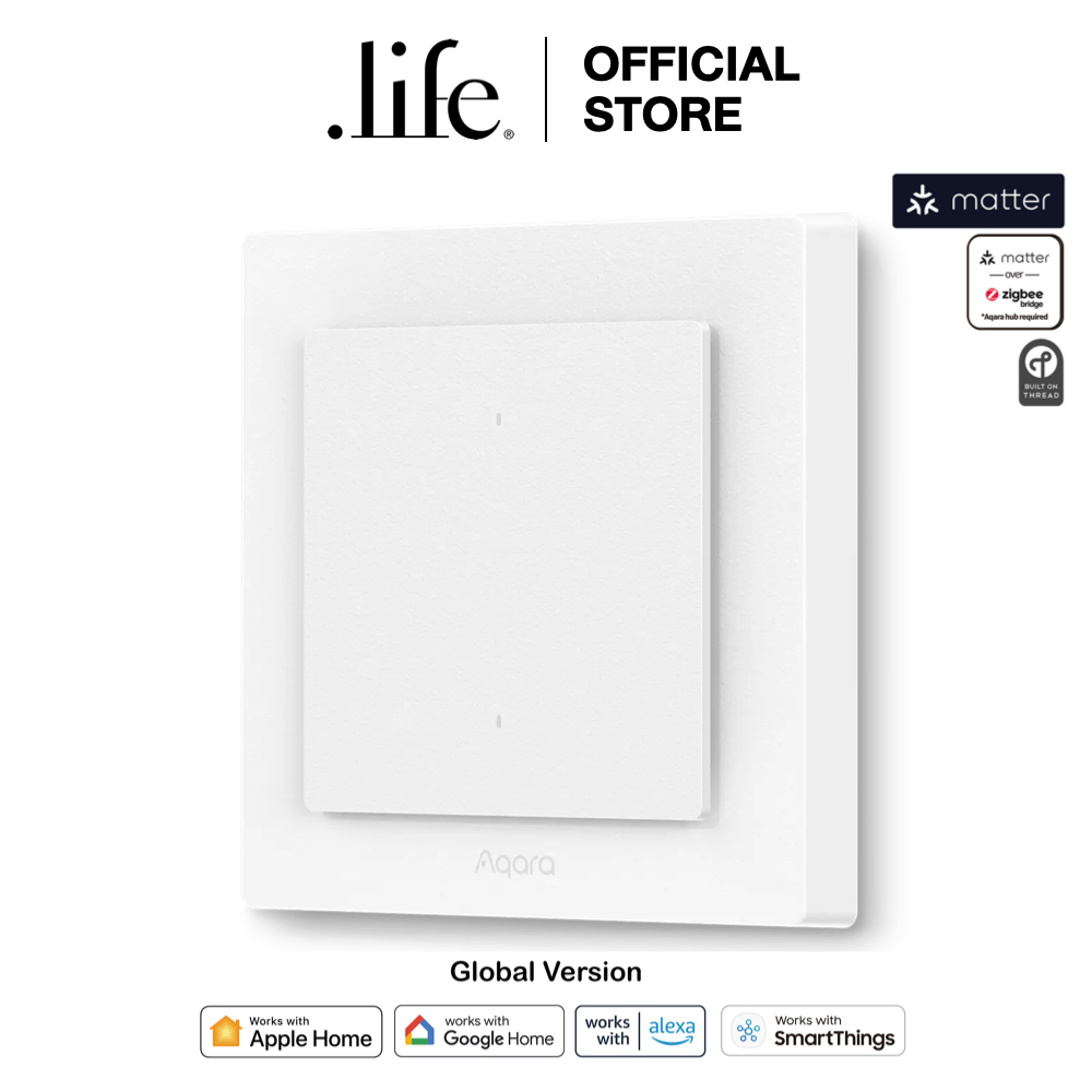 AQARA สวิตช์อัจฉริยะ Light Switch รุ่น H2 EU (2 Buttons, 1 Channel) | by Dotlife