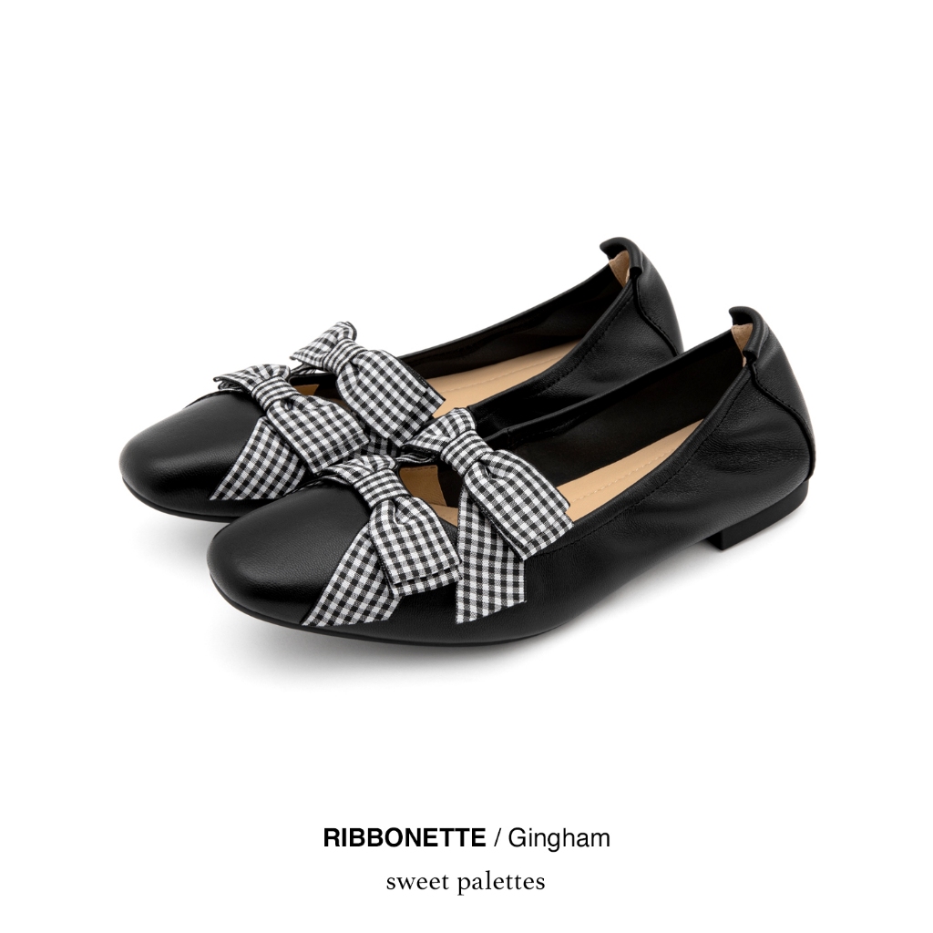 Sweet Palettes รองเท้าหนังแกะ Ribbonette Gingham