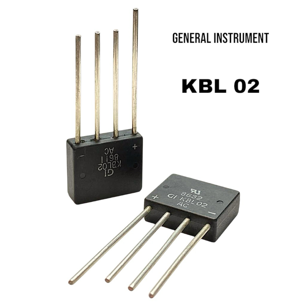 KBL02 (GI) สะพานไดโอด Bridge Rectifier 4A 200V – แท้ / เหมาะงานซ่อมเครื่องใช้ไฟฟ้า/ออดิโอ