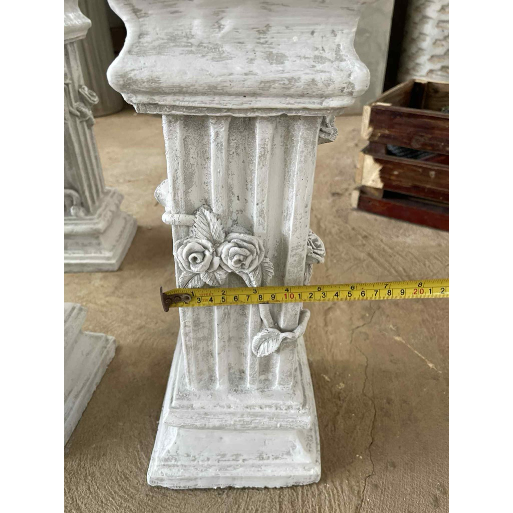 ฐานเสาปูนลายช่อกุหลาบสำหรับตกแต่งประดับบ้านและสวนขนาดสูง38ฐานกว้าง20cm - รูปที่ 6