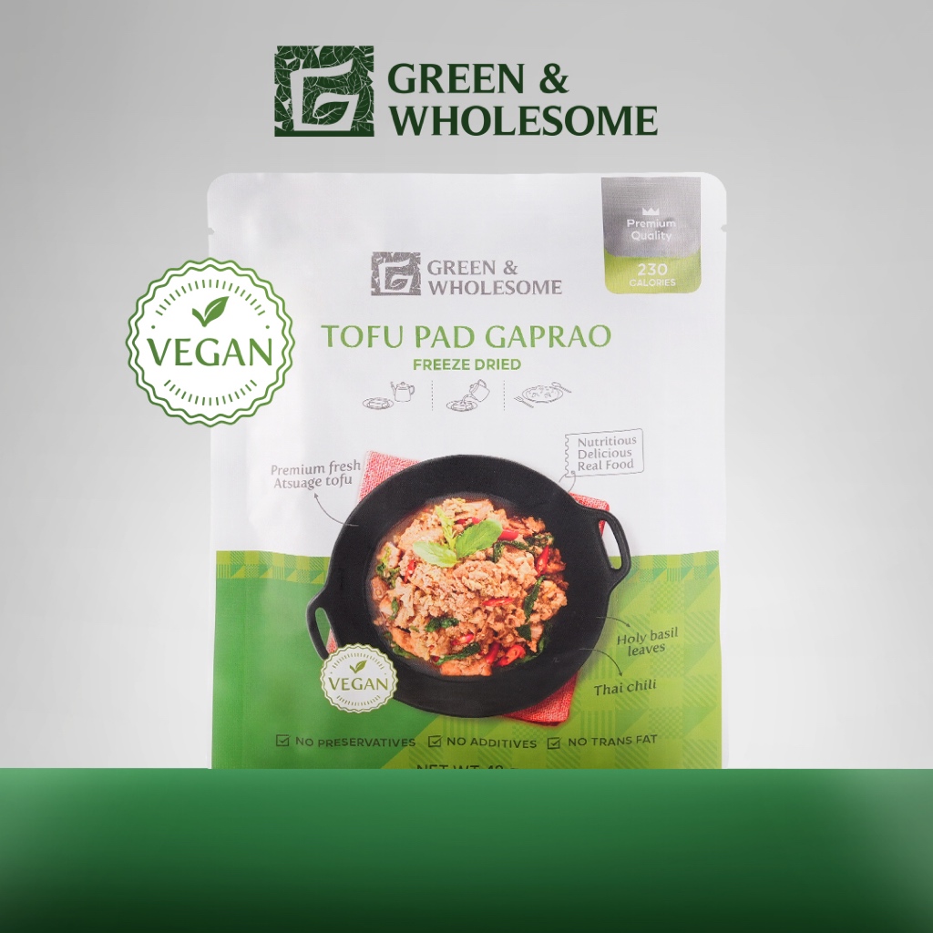 Green & Wholesome l Tofu Pad Gaprao Freeze dried l ผัดกะเพราเต้าหู้ฟรีซดราย