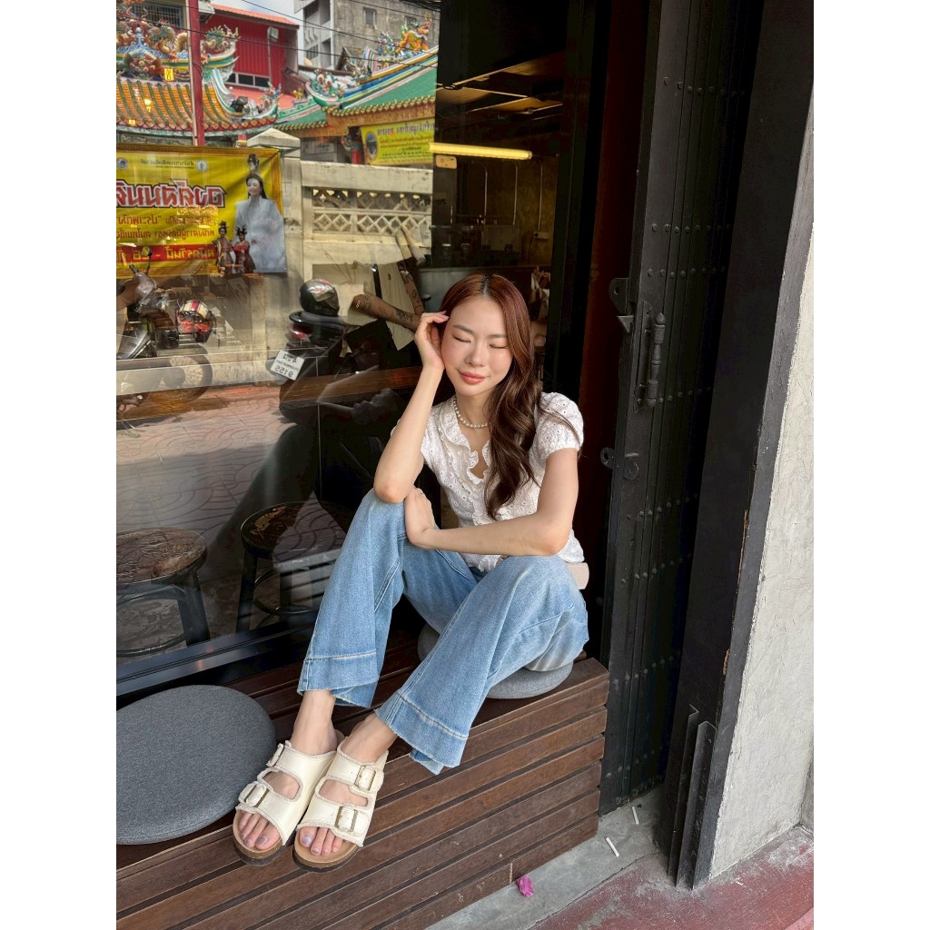 【โค้ดลด+ส่งฟรี 】25twentyfives – รุ่น Y4 รองเท้าแตะสายคู่หัวเข็มขัด ขอบรุ่ย| ส่งตรงจาก Wilana shoes ราคา ถูกที่สุด ดีลบีเคเค แกลเลอรีภาพที่ 6