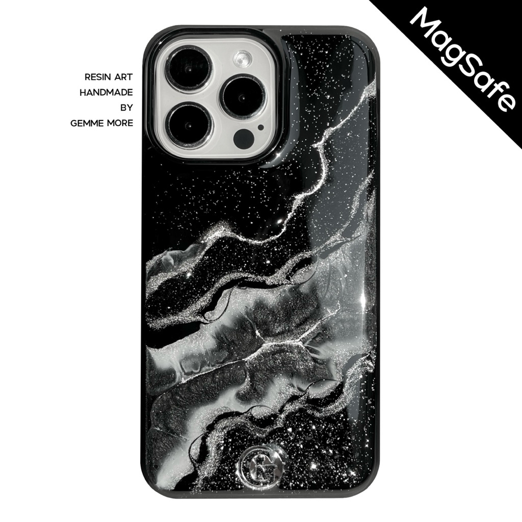 Black Silver Signature - Gemme More - เคสไอโฟน เคสซัมซุง เคสกันเลนส์ เคสกันกระแทก กันหน้าจอ เคส gemm