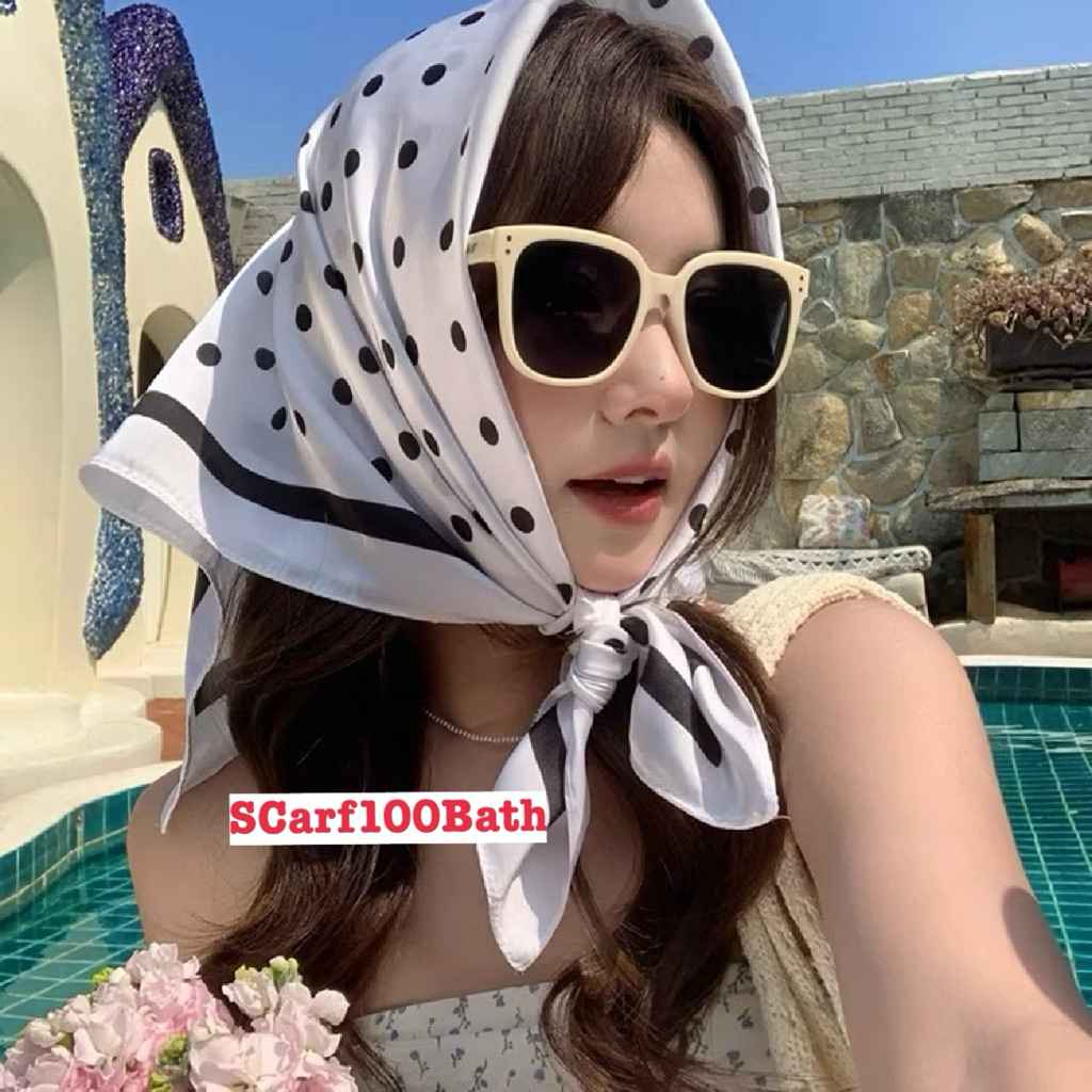 🎀 ผ้าคลุมไหล่ซาติน🎀 ผ้ามัดอก ผ้าโพกหัว(ขนาด 90*90)  ‼️พร้อมส่งที่ไทย‼️