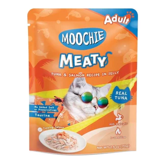 [ยกลัง 48 ซอง] Moochie อาหารเปียกแมว มูชี่ ไม่เติมเกลือ เพื่อสุขภาพน้องแมว ขนาด 70 กรัม