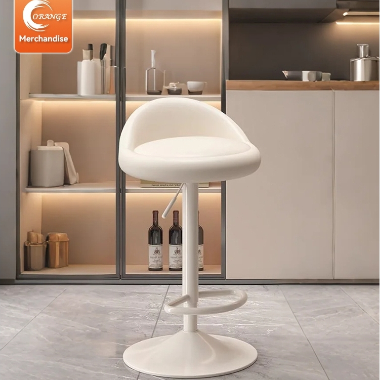 ORANGE เก้าอี้บาร์หมุน 360°  ปรับสูง-ต่ำได้  เก้าอี้บาร์หมุนยกสูง สไตล์โมเดิร์น พนักพิงนุ่ม สำหรับครัว/ร้านอาหาร/บาร์