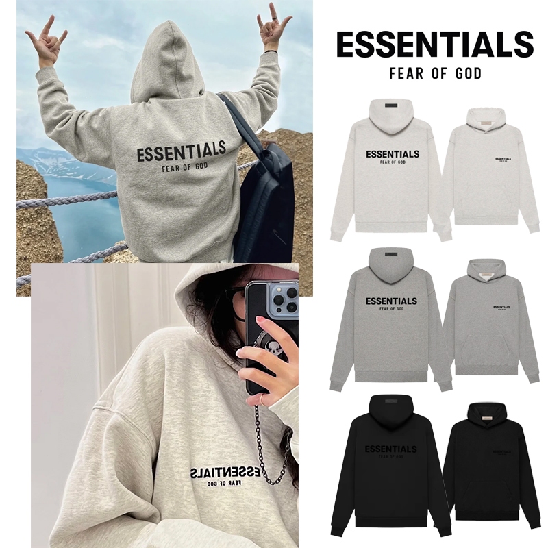 New เสื้อฮู้ด Fear Of God Essentials Hoodie แท้100% สําหรับผู้ชาย และผู้หญิง หลวมเสื้อฮู้ด