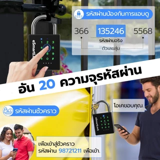 กุญแจรหัส ระบบล็อคแบบดิจิตอลสามารถเปิดได้โดยใช้การ์ดและแอพ กันน้ำระดับ IP65 พร้อมกุญแจสำรอง