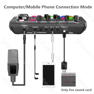 F998 Sound Card การ์ดเสียง ไลฟ์สด บลูทูธ เปลี่ยนเสียง เอฟเฟกต์ 16 แบบ ปรับ EQ คาราโอเกะ พอดแคสต์ ร้องเพลง เล่นเกม