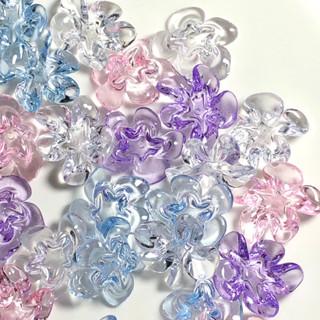 ลูกปัดดอกไม้/หางแมงกะพรุน ซองละ10ชิ้น พร้อมส่งจากไทย