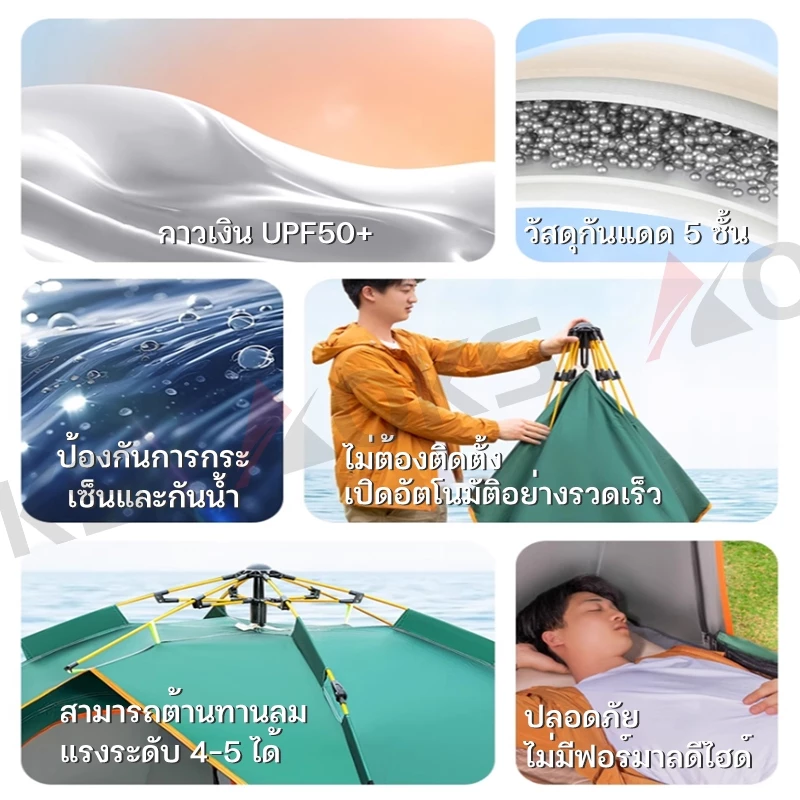 เต็นท์กางอัตโนมัติ สำหรับ 4-5 คน กันฝน กันแมลง thumbnail 4