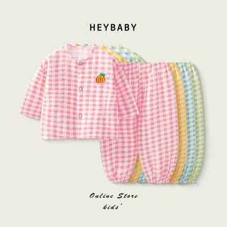 6 เดือน-7 ปี ชุดนอนเด็ก เสื้อผ้าเด็ก เซ็ต 2 ชิ้น เสื้อคอกลม+ขายาว ผ้าบางๆใส่สบาย นุ่ม สบาย