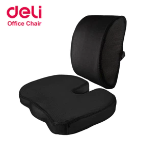 Deli เบาะรองหลัง เบาะรองนั่ง เพื่อสุขภาพ เมมโมรี่โฟมแท้ รองรับแผ่นหลังได้ดี ถอดปลอกซักได้ Cushion