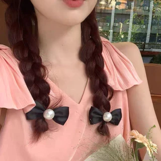 กิ๊บโบว์ติดผม ประดับไข่มุกกลม ริบบิ้น หนีบผมน่ารัก ผ้ามีคุณภาพ สงกรานต์ งานแต่ง งานบวช รับปริญญา