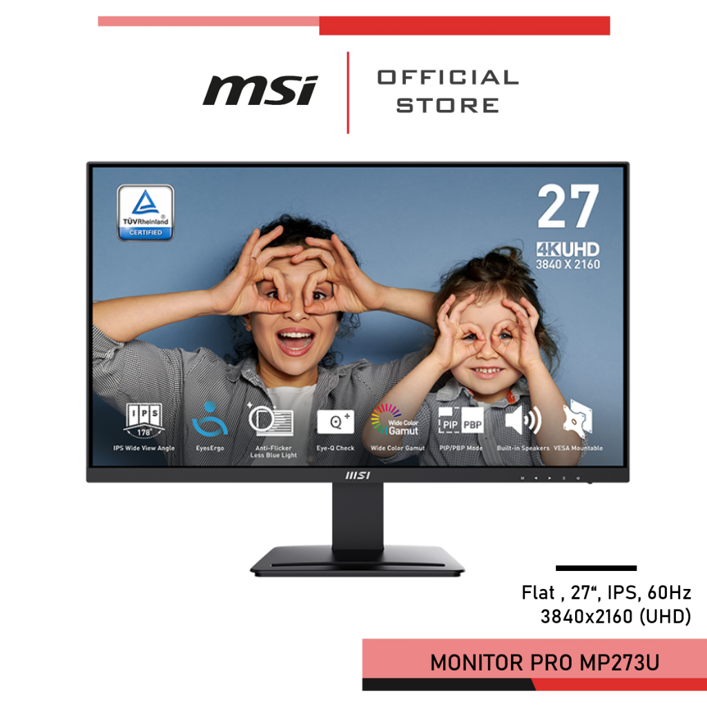 MSI PRO MP273U จอ 27" UHD 60Hz Flat Monitor จอคอมพิวเตอร์