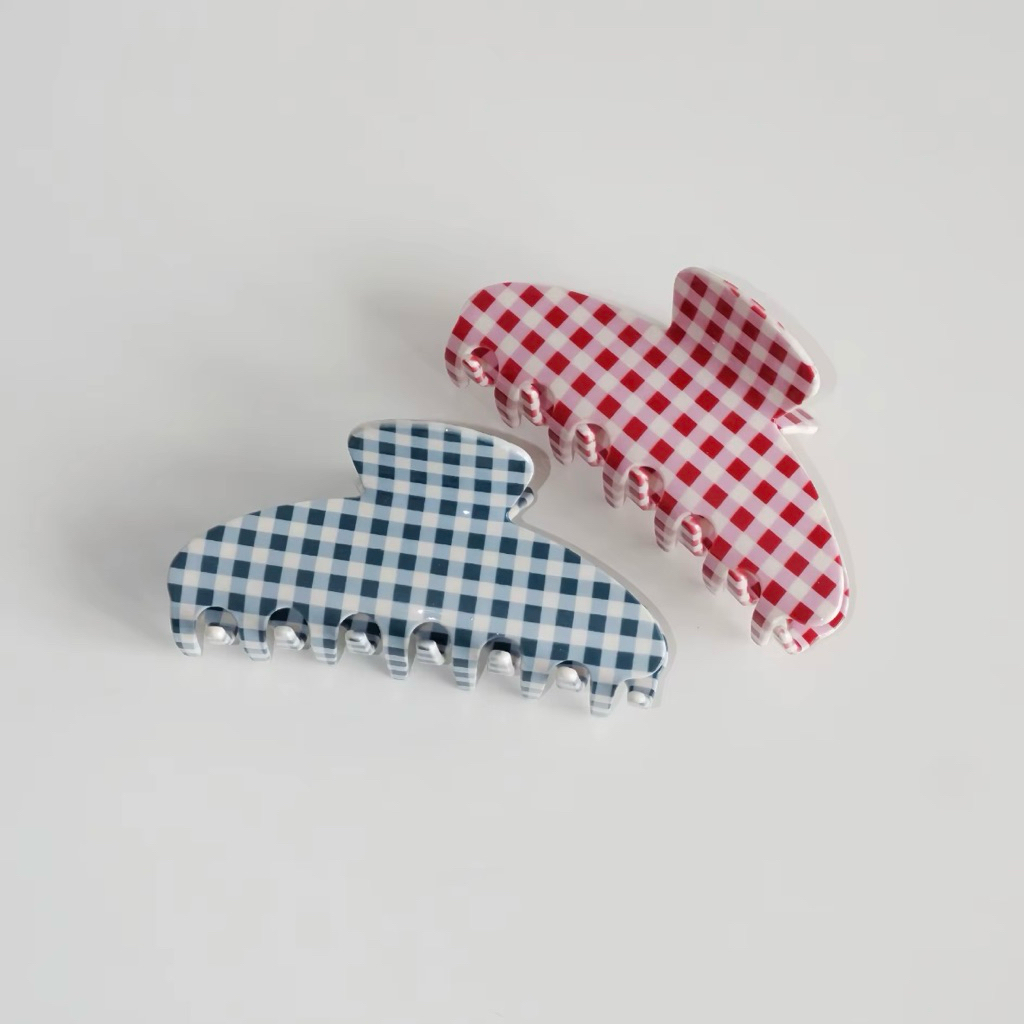 gleametoile - Check hair claw clip✨🥏🧣 (10x4cm)