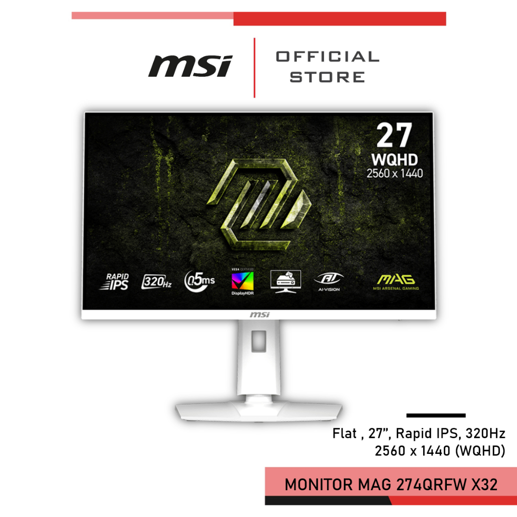 [Pre-Order] MSI MAG 274QRFW X32 จอเกมมิ่ง สีขาว Monitor IPS 2560 x 1440 (WQHD) 27นิ้ว จอคอมพิวเตอร์
