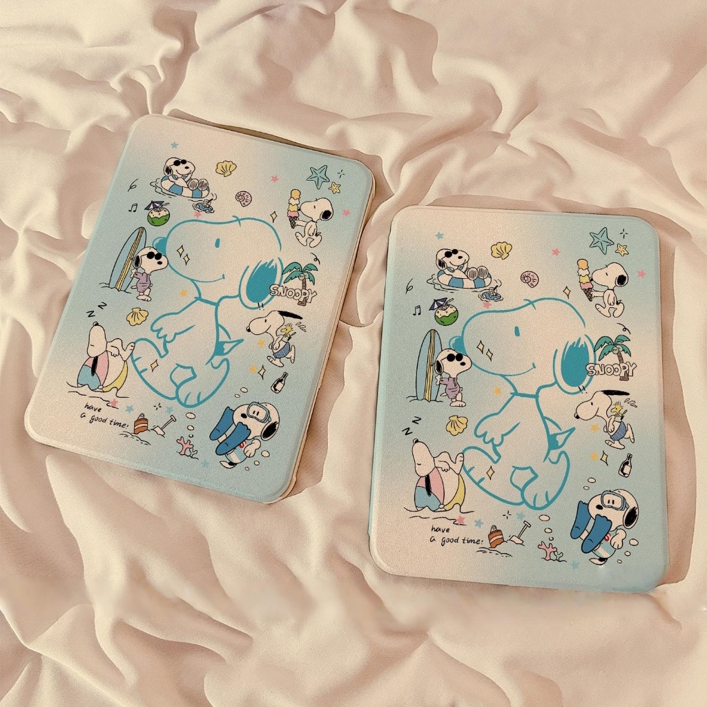 🚚พร้อมส่ง🚚case Samsung Tab S10 FE S9 FE A9+ Snoopy A9 S8 S7 Lite มีที่ใส่ปากกา S10+ S9 FE+ S6 Lite