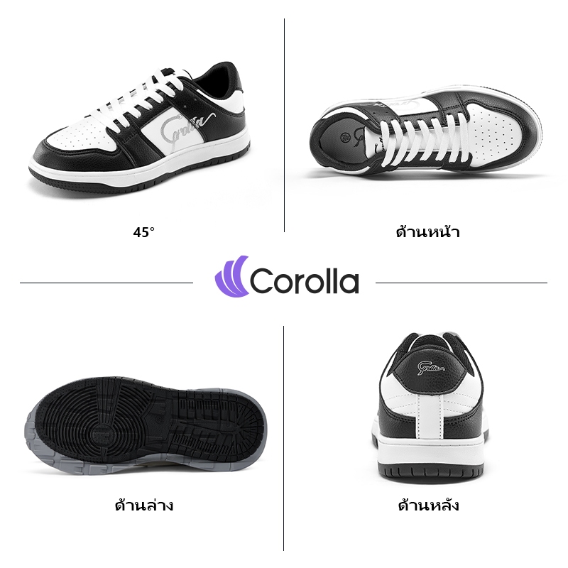 Corolla รองเท้าผ้าใบลำลองแฟชั่นผู้หญิง ต้านเชื้อแบคทีเรีย หนังพียูกันน้ำ พื้นกันลื่น น้ำหนักเบา - รูปที่ 6