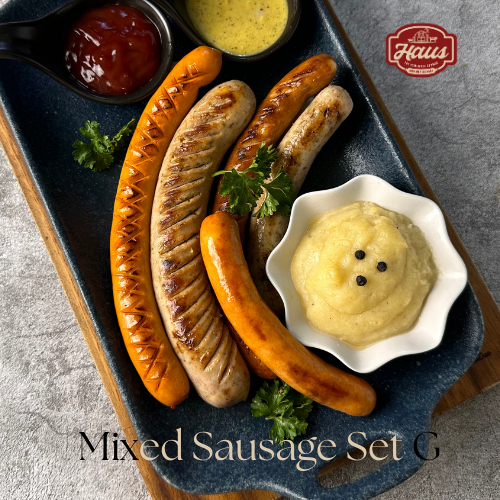 Haus Sausage - Mixed German Sausage Set G 280 g./ 5 pcs. - เซ็ทรวม G  หนังกรอบ รมควัน เกรดพรีเมี่ยม