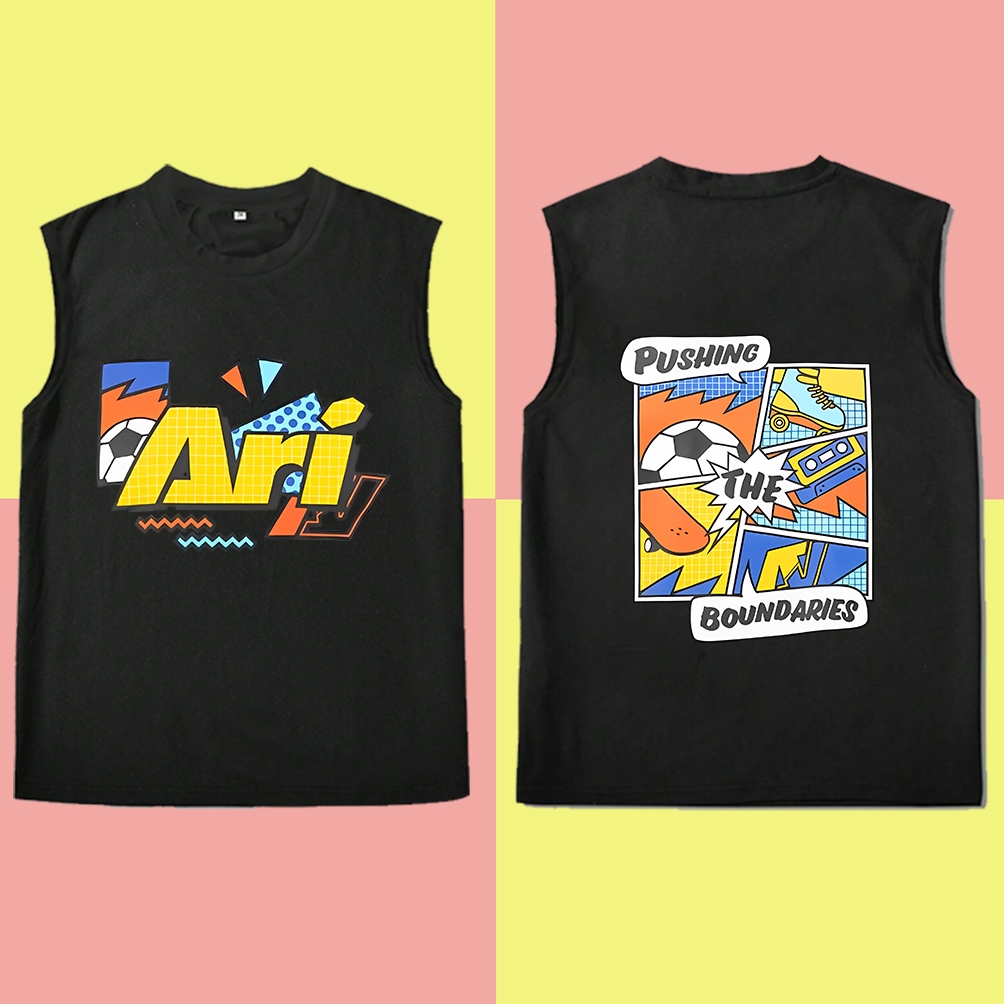 Ari Football Simple Casual Round Neck Neutral vest Ari Football Pattern Printed Fashion Adult Cotton