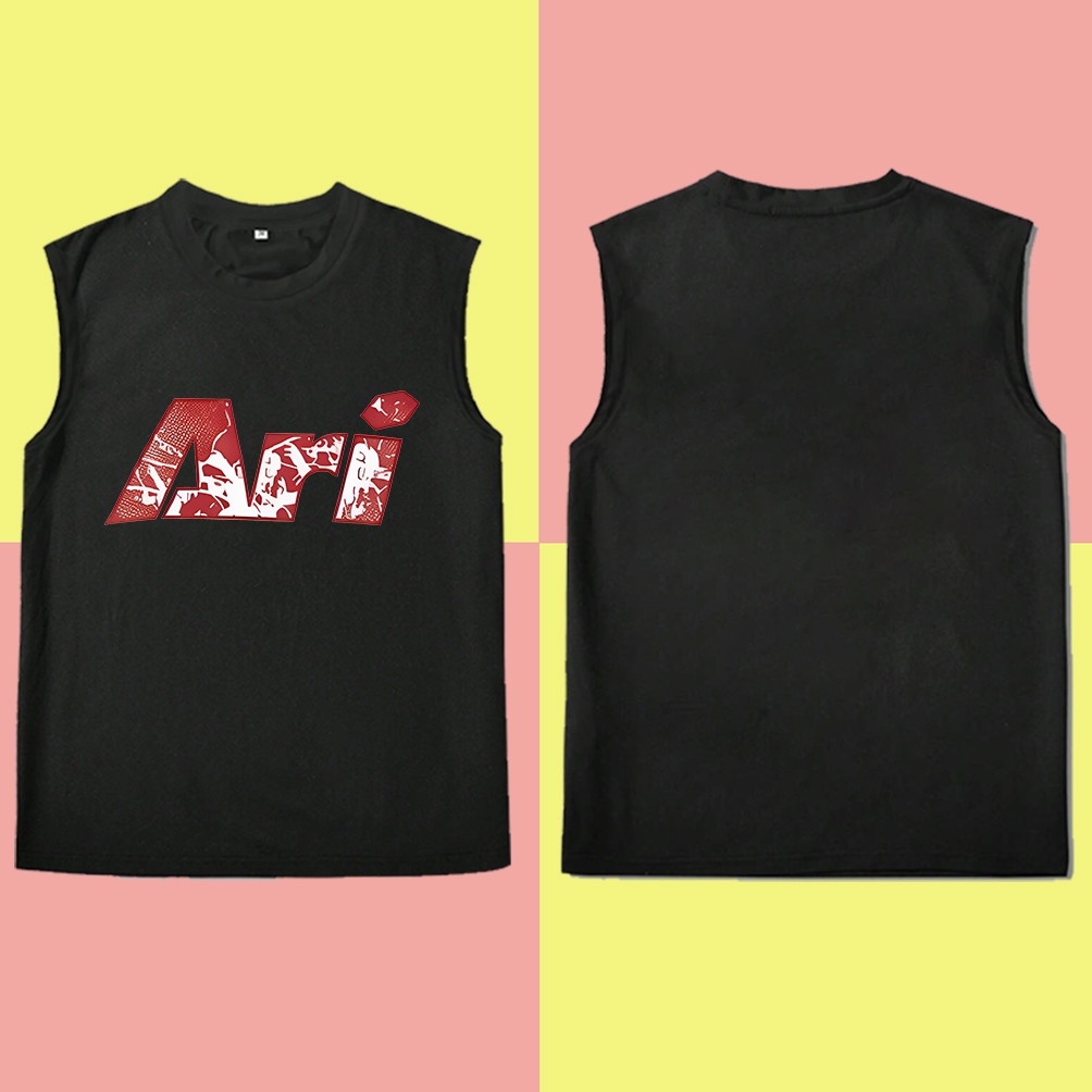 Ari Football Simple Casual Round Neck Neutral SportsSleeveless T-shirt Ari Football Pattern Printed 