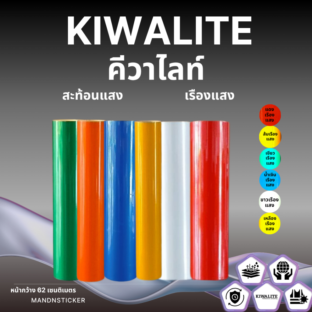 🌈🔸สติ๊กเกอร์ สะท้อนแสง คีวาไลท์ Kiwalite Sticker หน้ากว้าง 62 cm แบ่งขาย 1 2 3 4 5 เมตร🔸🌈