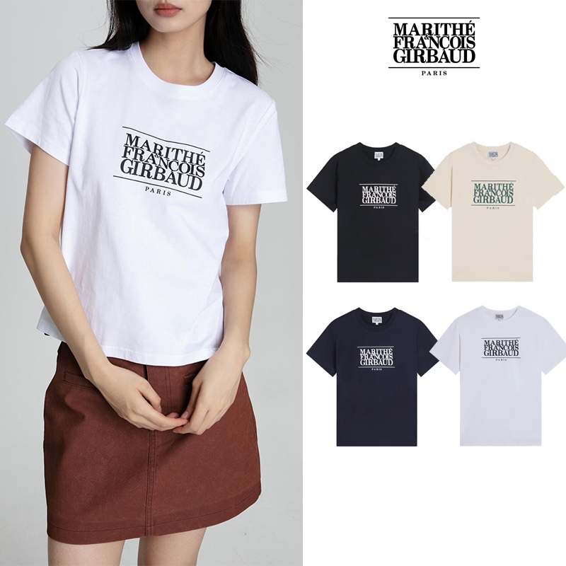 เสื้อยืด Marithe Francois Girbaud แท้ W Classic Logo Tee T Shirt