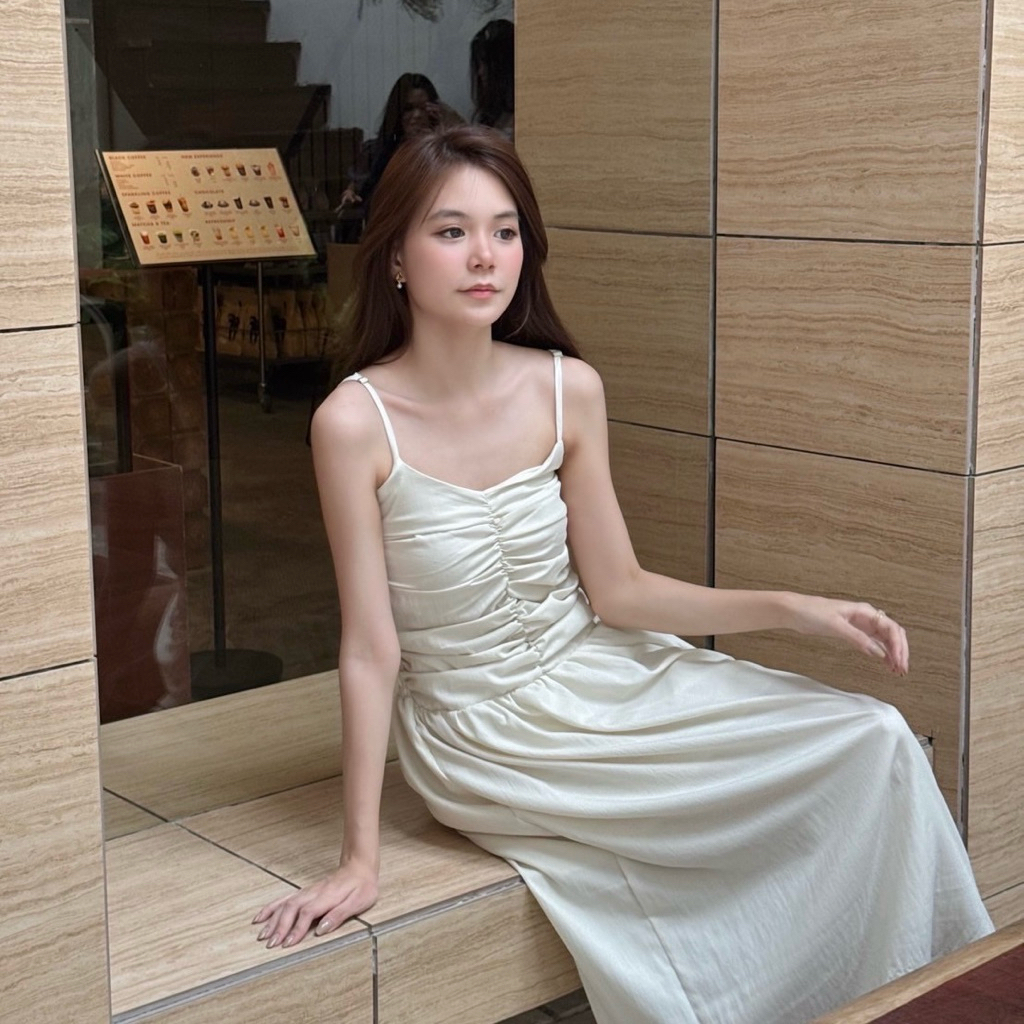 shatamps tiramisu dress เดรสสายเดี่ยว เดรสออกงาน